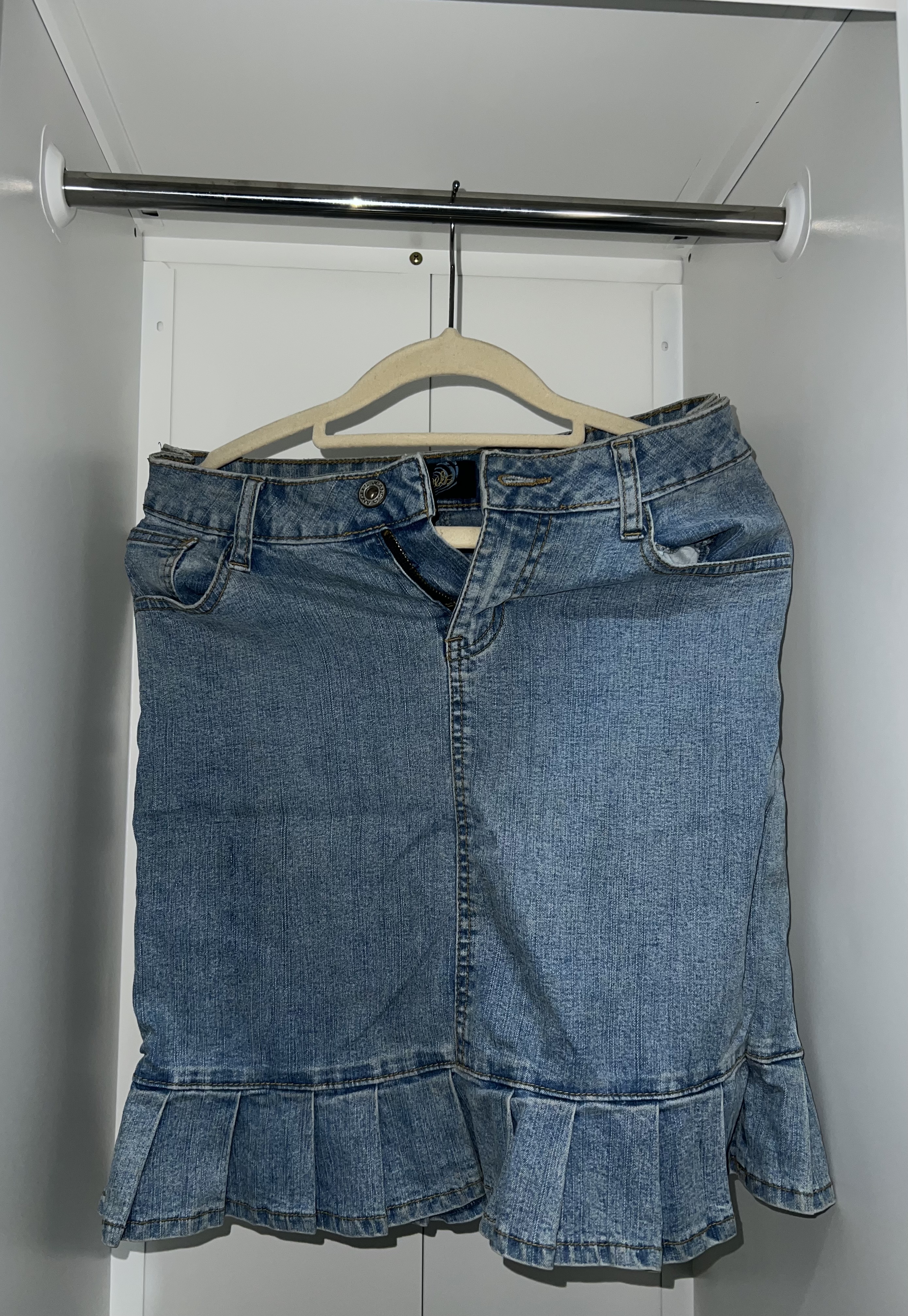 Mini denim skirt